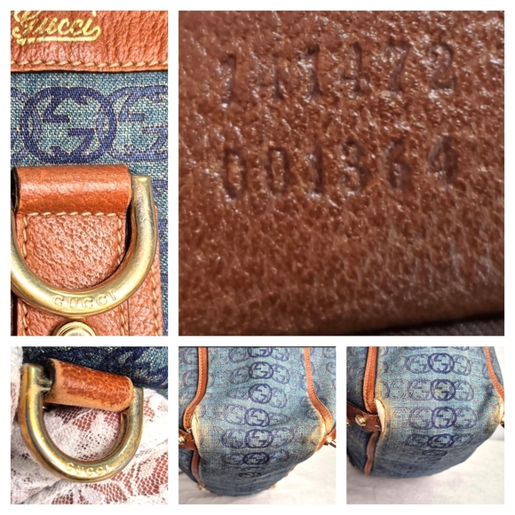 Gucci RARE Denim Abbey Blue and Brown Tote Bag - Picture 16 of 17